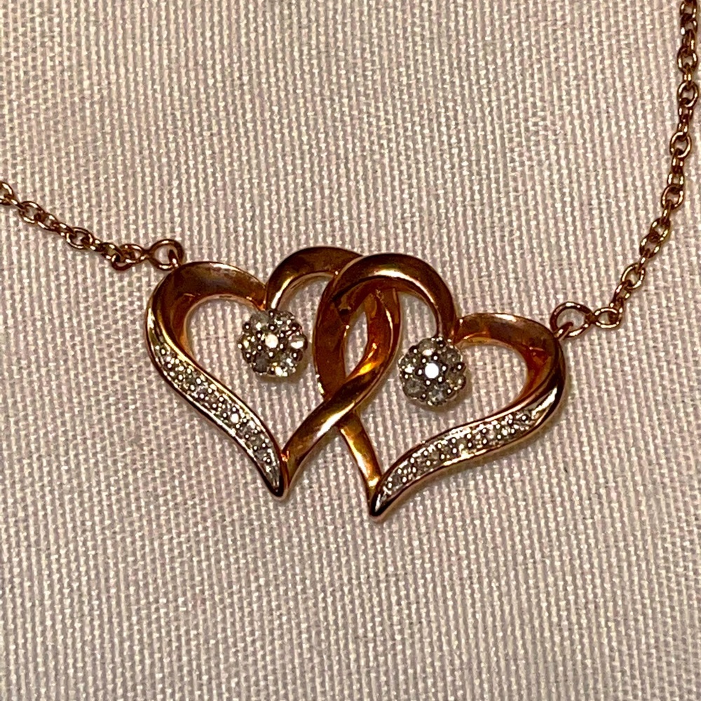 Diamond Blossom Heart Necklace